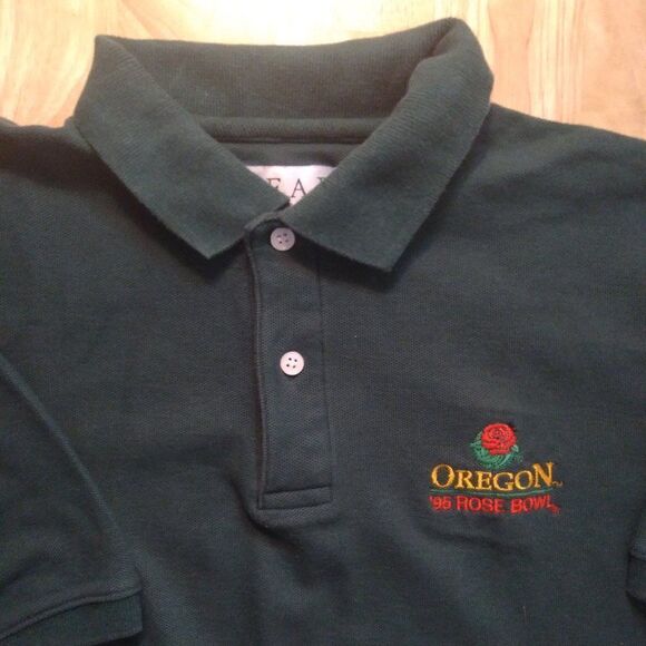 Vintage University of Oregon Ducks Rose Bowl 1995 Polo Shirt - Picture 1 of 8